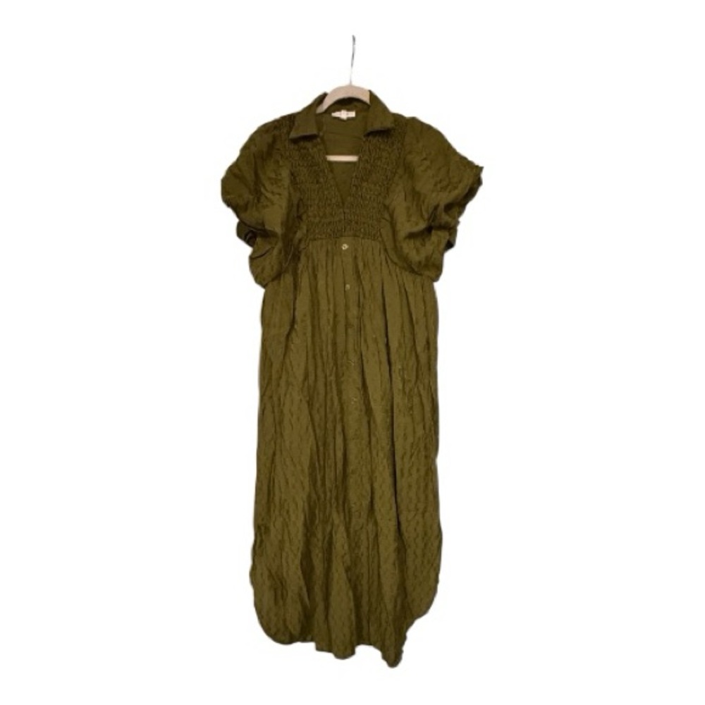 entro | Puff Sleeve Midi Dress